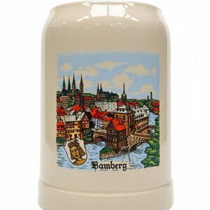 Vintage GERZ Bamberg Germany Beer Stein Mug Scenic Souvenir Ceramic 5.5" NWOT